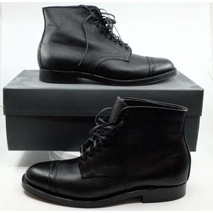 Brand New US 8E Alden Perf Cap-toe Boots Black Alpine Grain/Barrie Last with Box